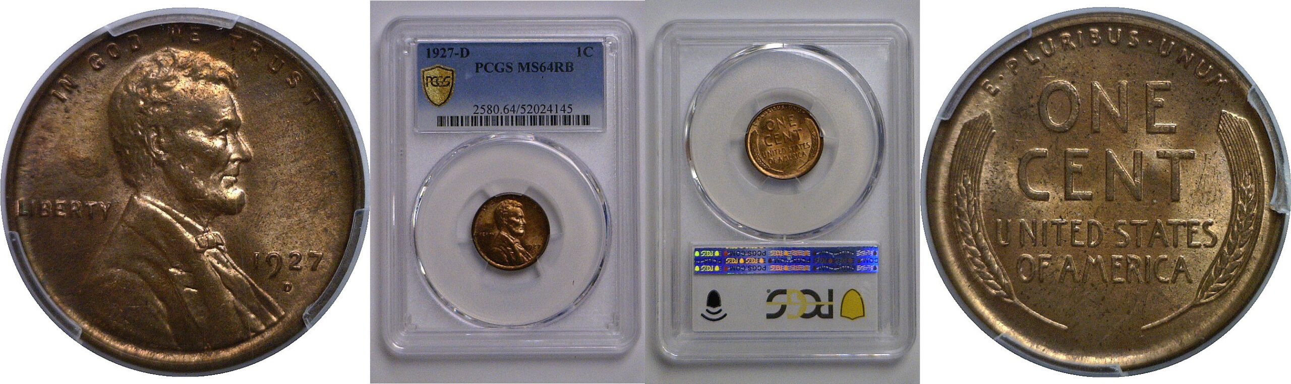 1927-D Lincoln Cent   PCGS MS-64 RB