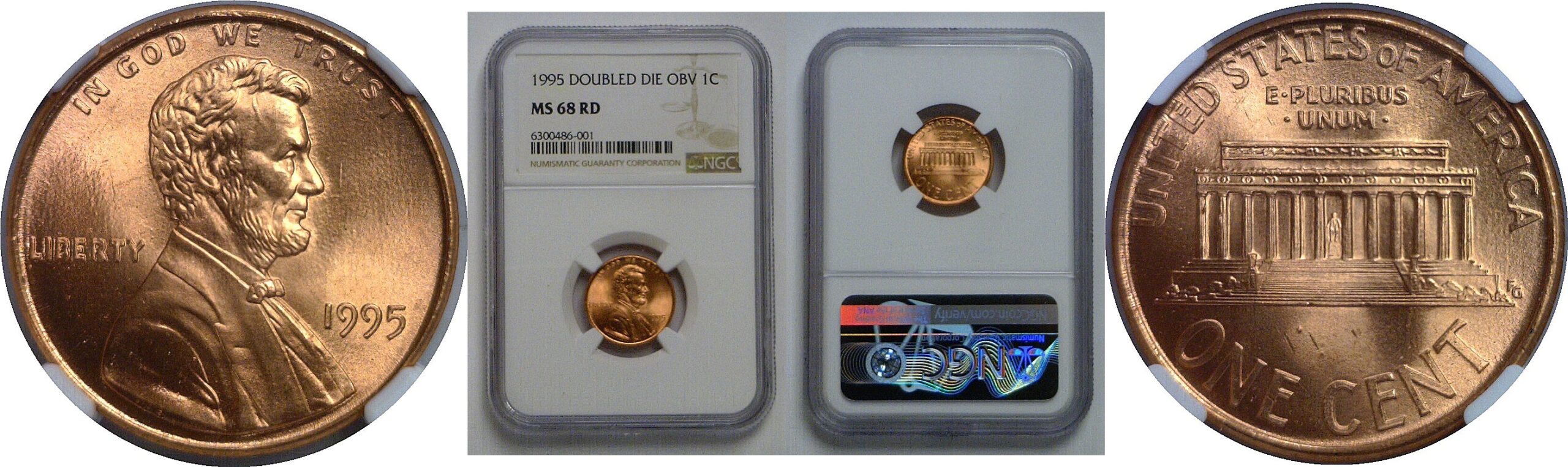 1995 Doubled Die  Lincoln Cent   NGC MS-68 RD