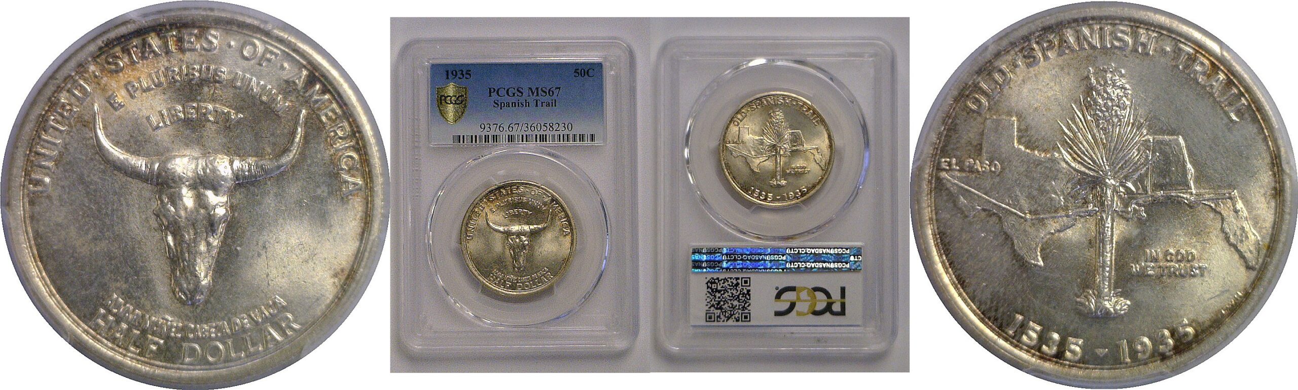1935 Spanish Trail Commemorative Half Dollar    PCGS MS-67