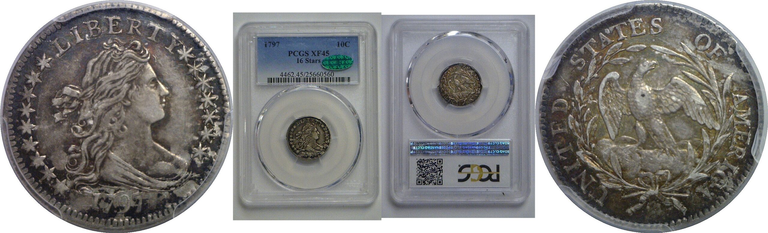 1797 Bust Dime   PCGS XF-45  CAC
