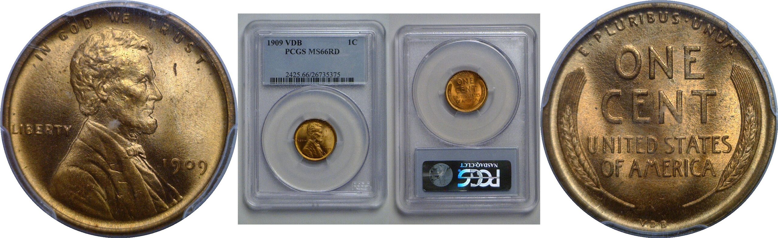 1909-VDB Lincoln Cent   PCGS MS-66 RD