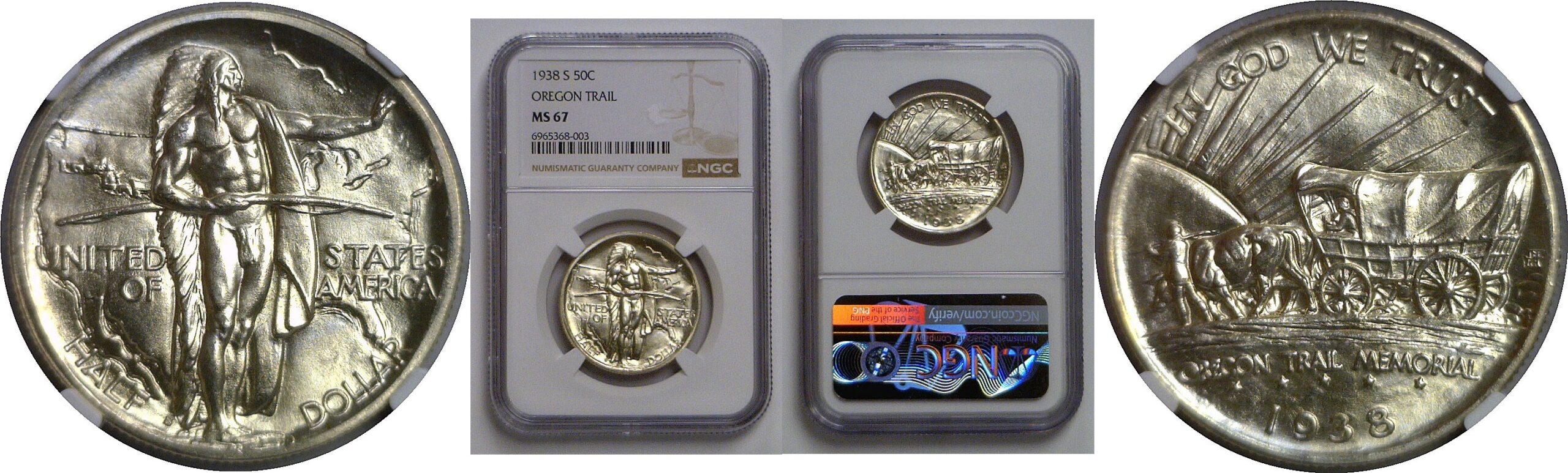 1938-S Oregon Trail Commemorative Half Dollar   NGC MS-67