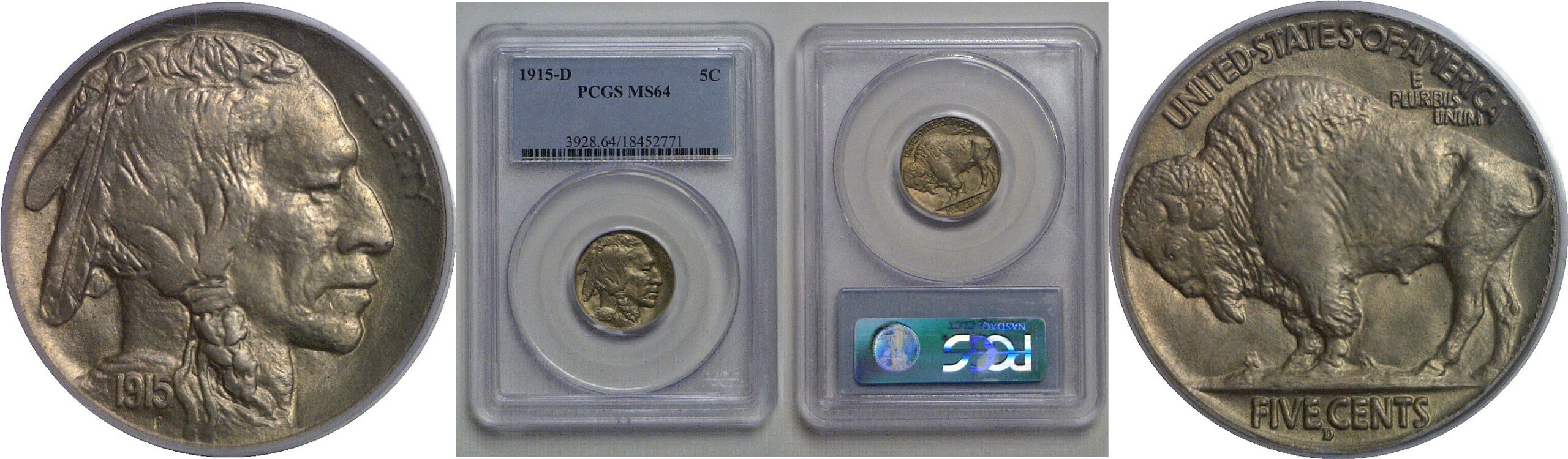 1915-D Buffalo Nickel   PCGS MS-64