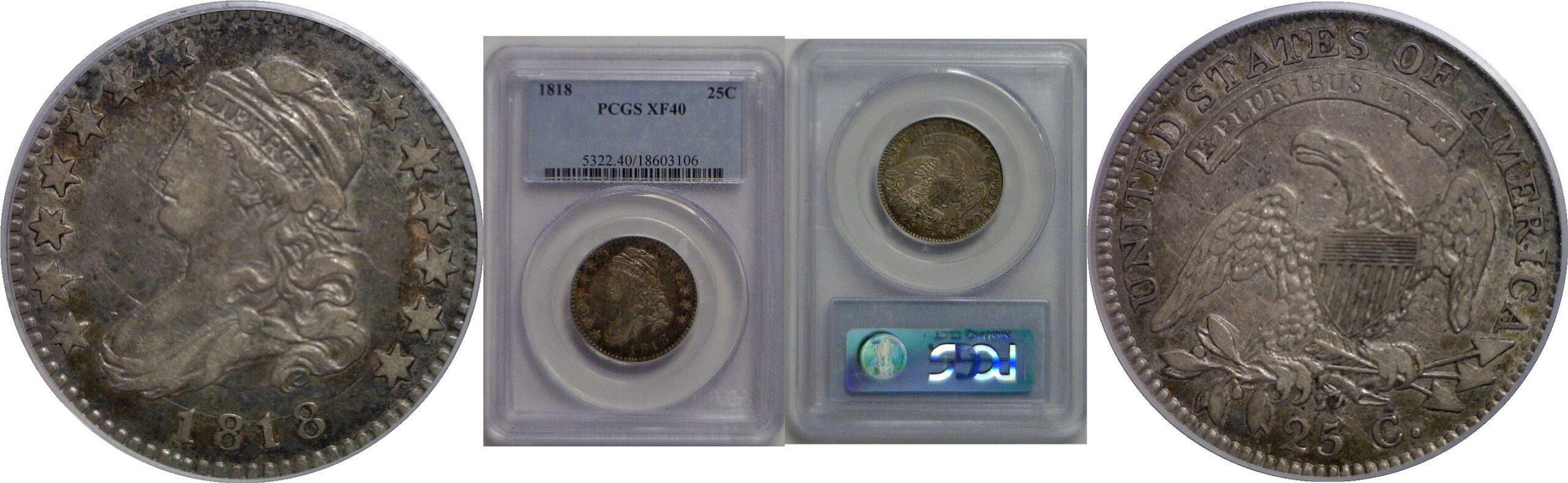 1818  Bust Quarter   PCGS XF-40