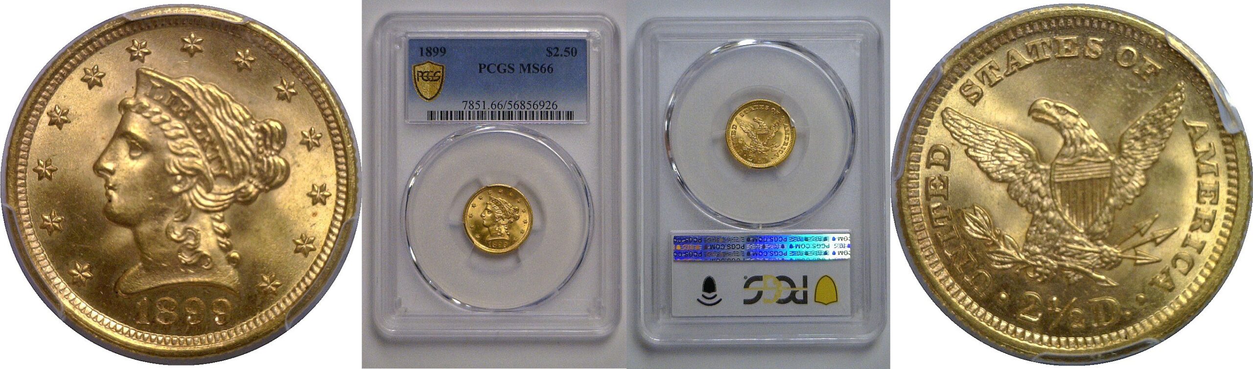 1899 $2 1/2 Liberty   PCGS MS-66