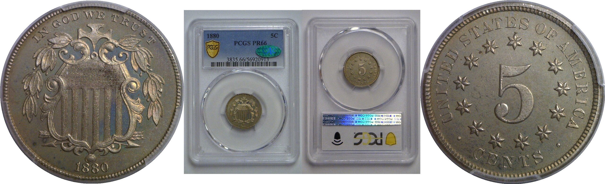 1880 Shield Nickel   PCGS PR-66  CAC