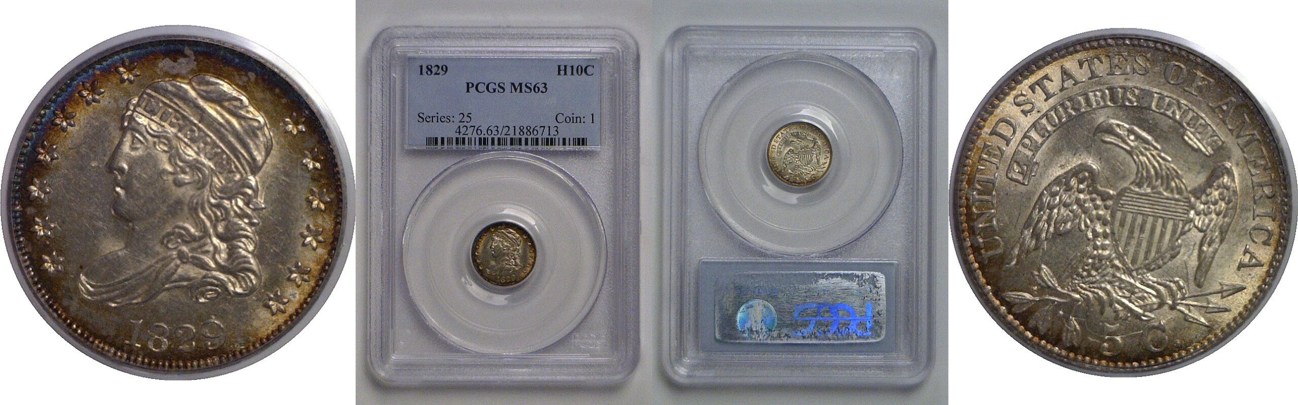 1829 Bust Half Dime  -  PCGS MS-63