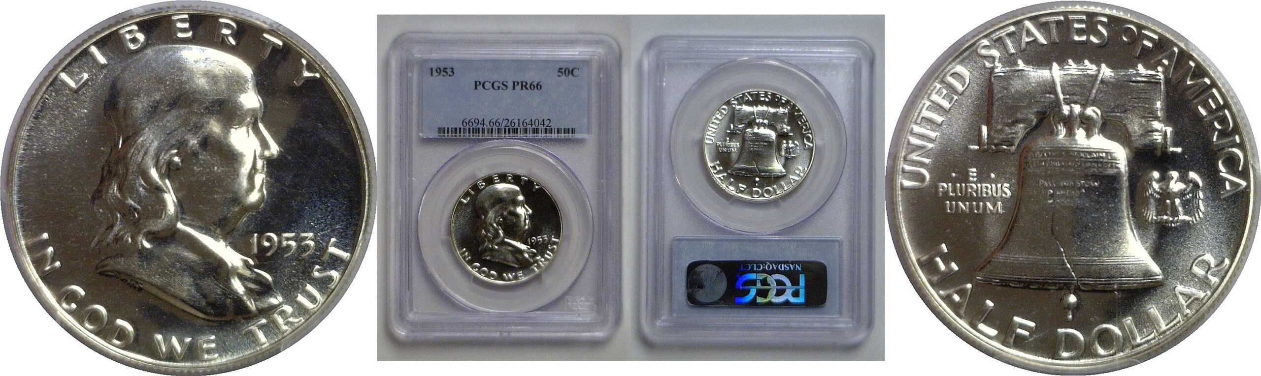 1953 Franklin Half Dollar   PCGS PR-66