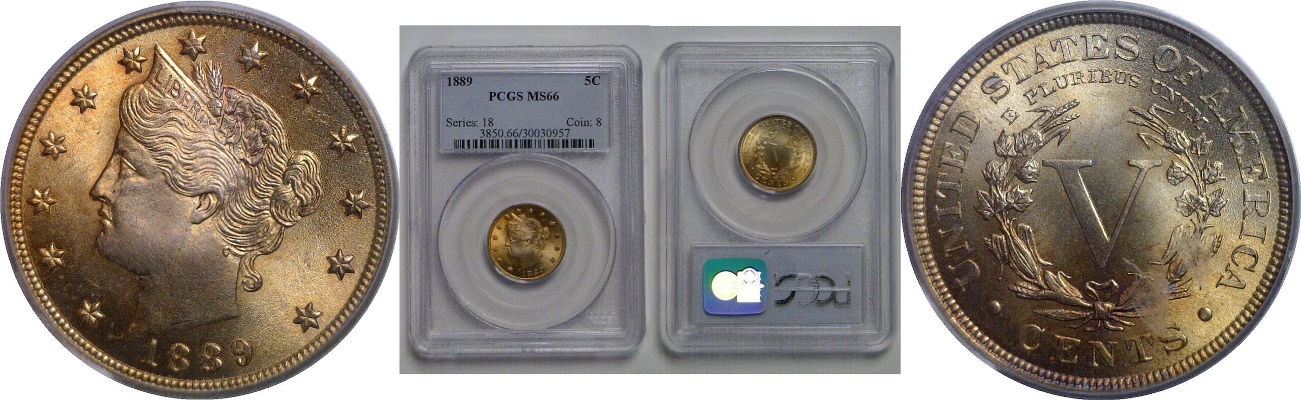 1889 Liberty Nickel   PCGS MS-66