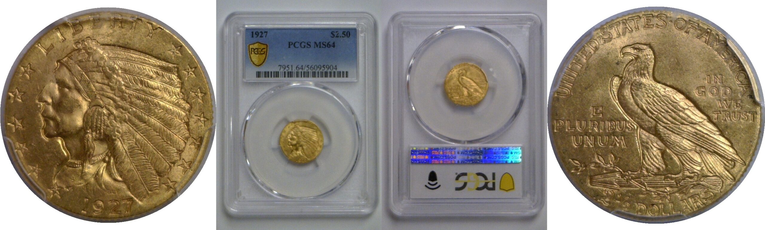 1927 $2 1/2 Indian   PCGS MS-64