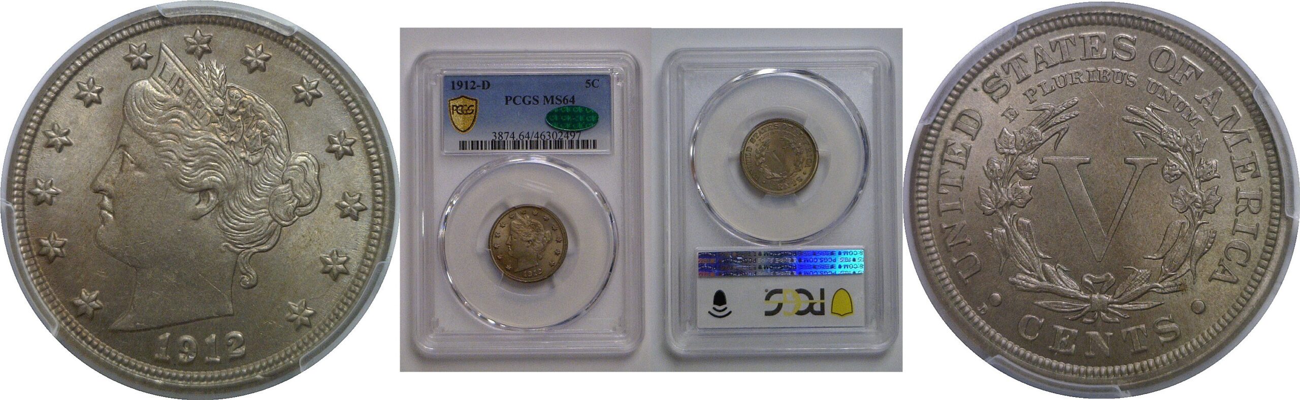 1912-D Liberty Nickel   PCGS MS-64 CAC