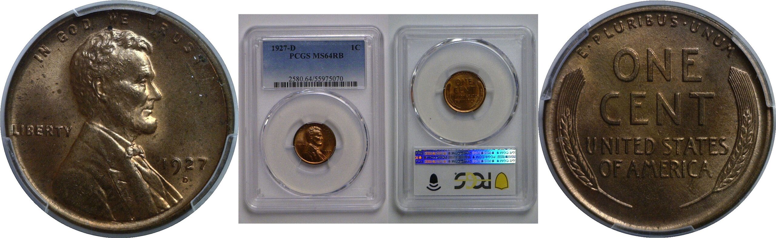 1927-D Lincoln Cent   PCGS MS-64 RB
