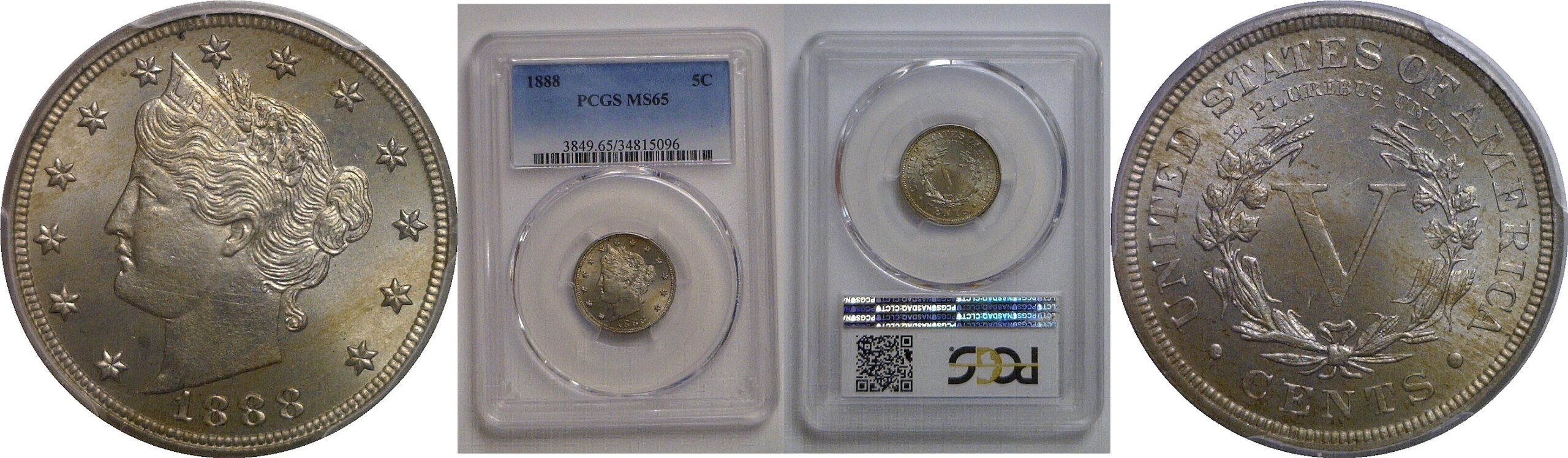 1888 Liberty Nickel   PCGS MS-65