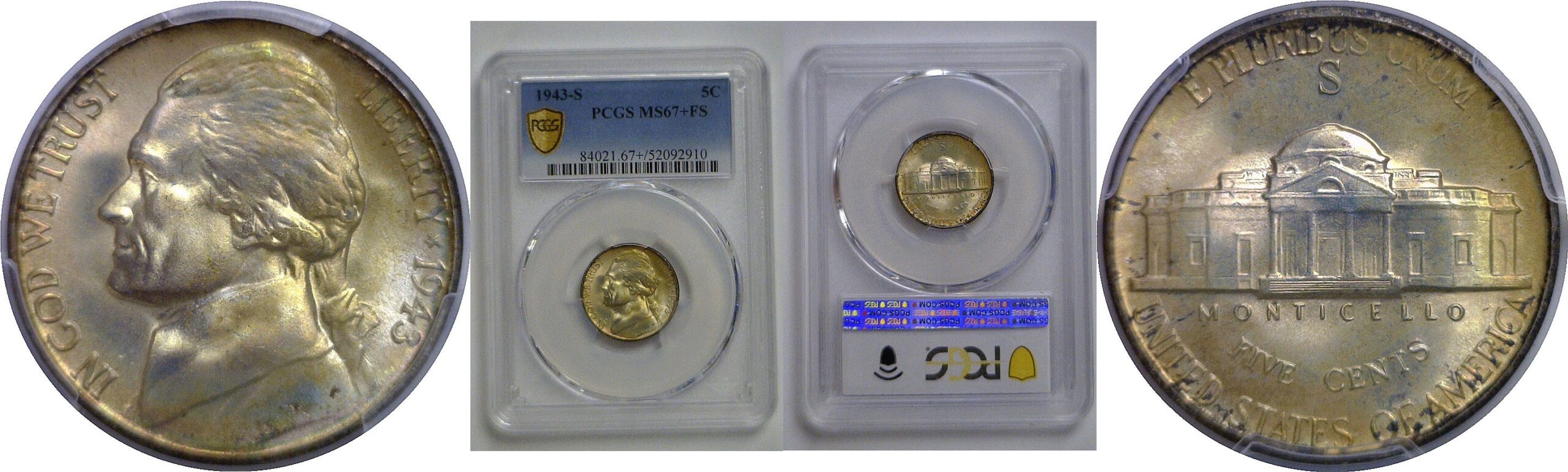 1943-S Jefferson Nickel   PCGS MS-67+ FS
