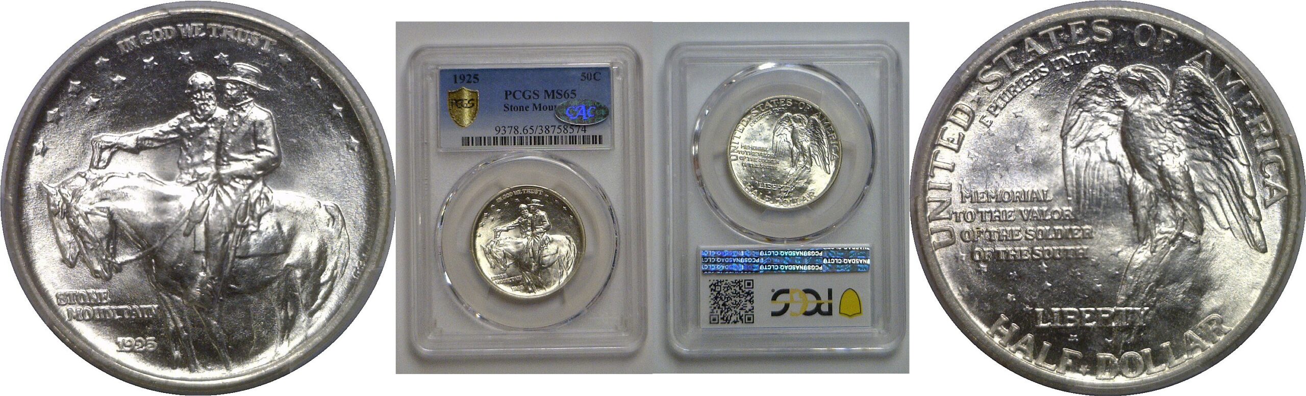 1925 Stone Mountain Commemorative Half Dollar   PCGS MS-65  CAC