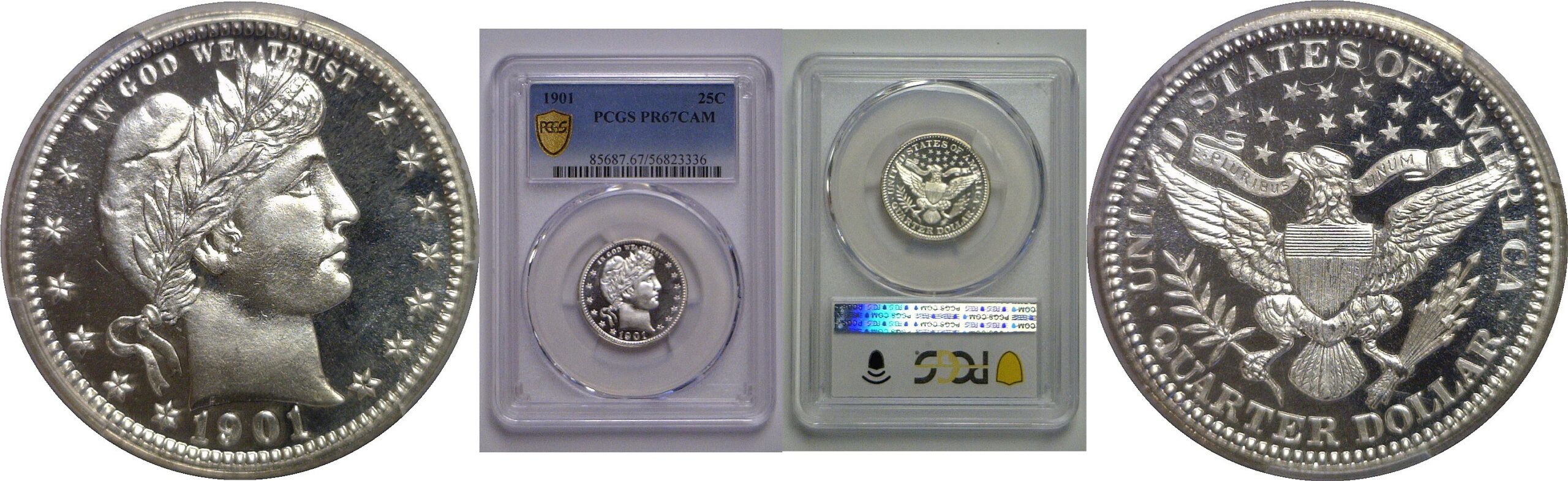 1901 Barber Quarter   PCGS PR-67 CAM