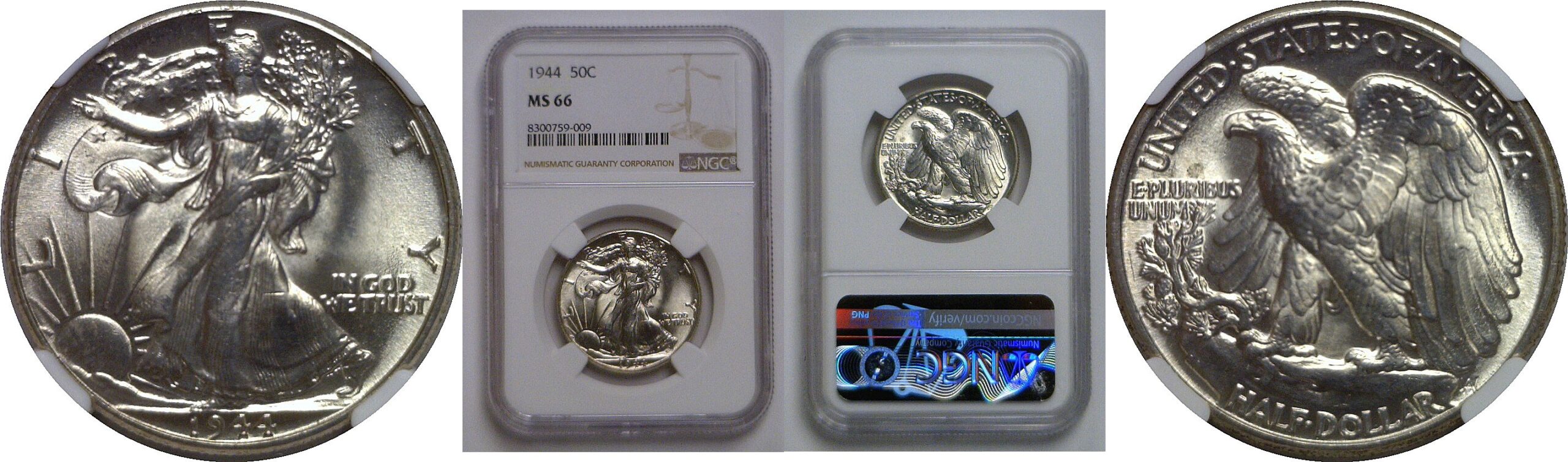 1944 Walking Liberty Half Dollar   NGC MS-66