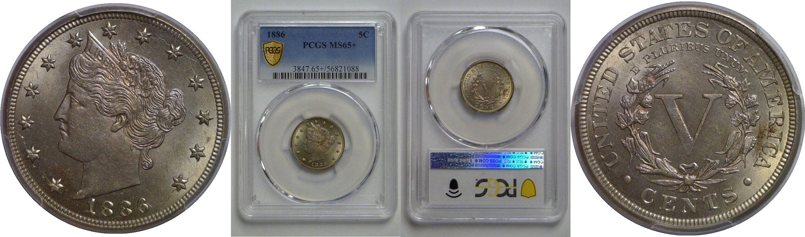 1886 Liberty Nickel   PCGS MS-65+