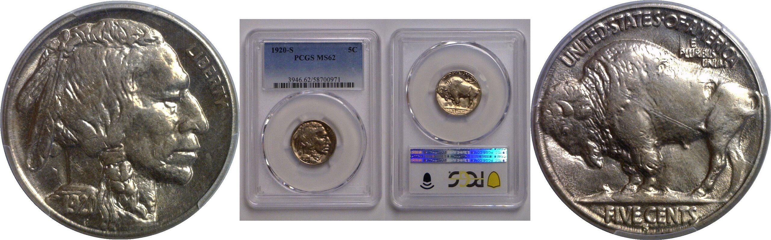 1920-S Buffalo Nickel   PCGS MS-62