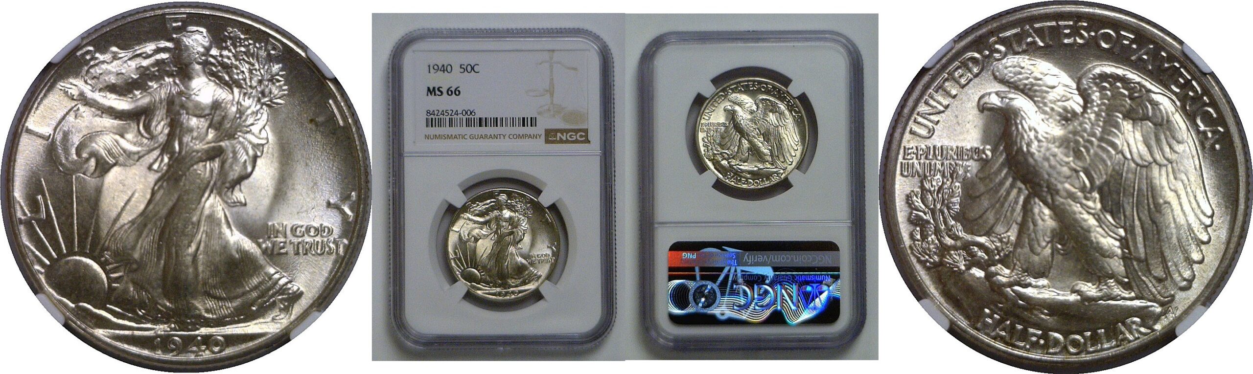 1940 Walking Liberty Half Dollar   NGC MS-66