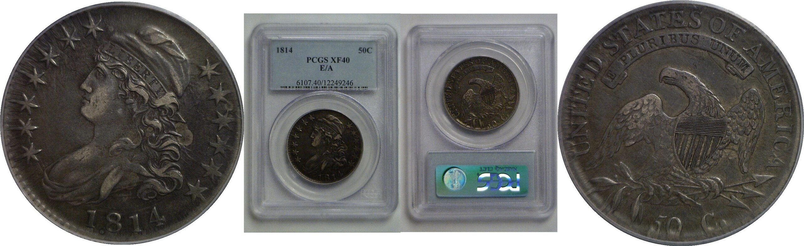 1814 E/A  Bust Half Dollar   PCGS XF-40