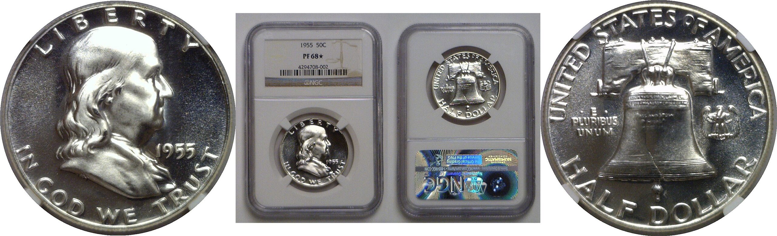 1955 Franklin Half Dollar   NGC PR-68 Star