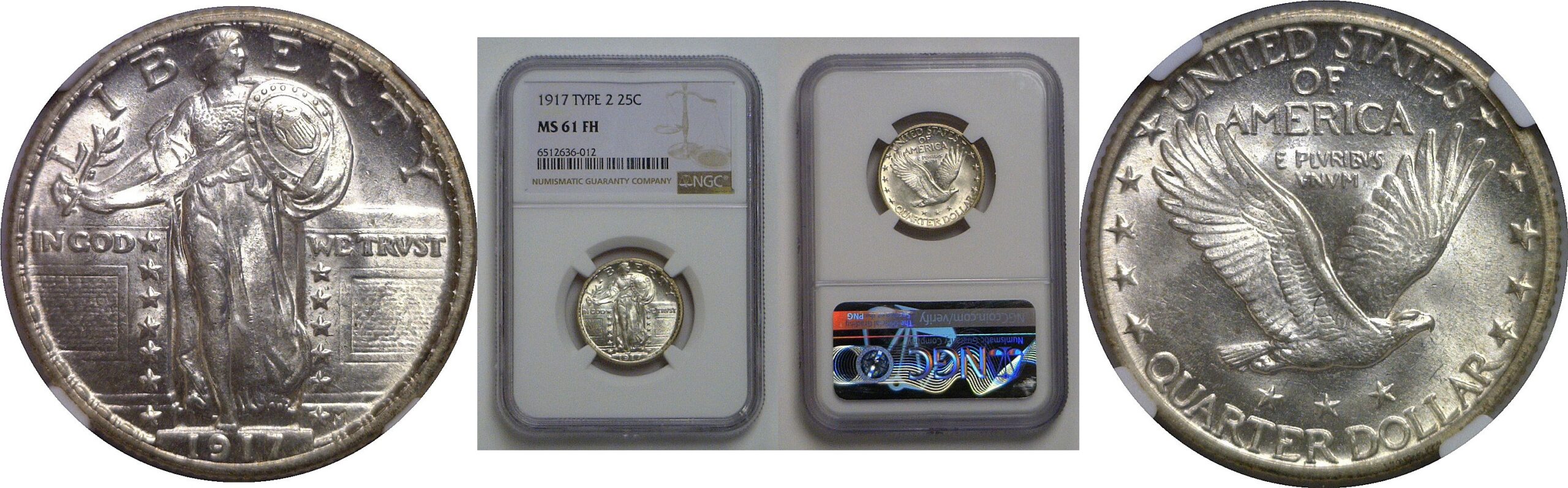 1917 T-2   Standing Liberty Quarter   NGC MS-61 FH