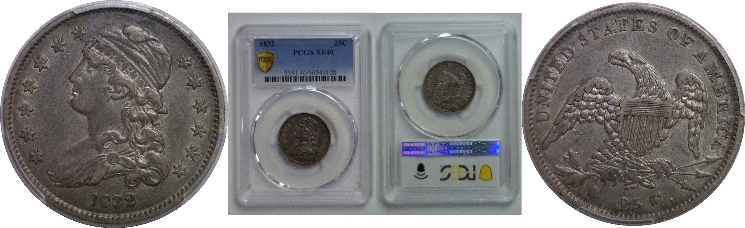 1832 Bust Quarter   PCGS XF-40
