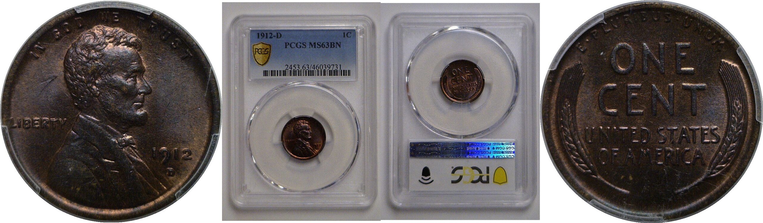 1912-D Lincoln Cent   PCGS MS-63 BN