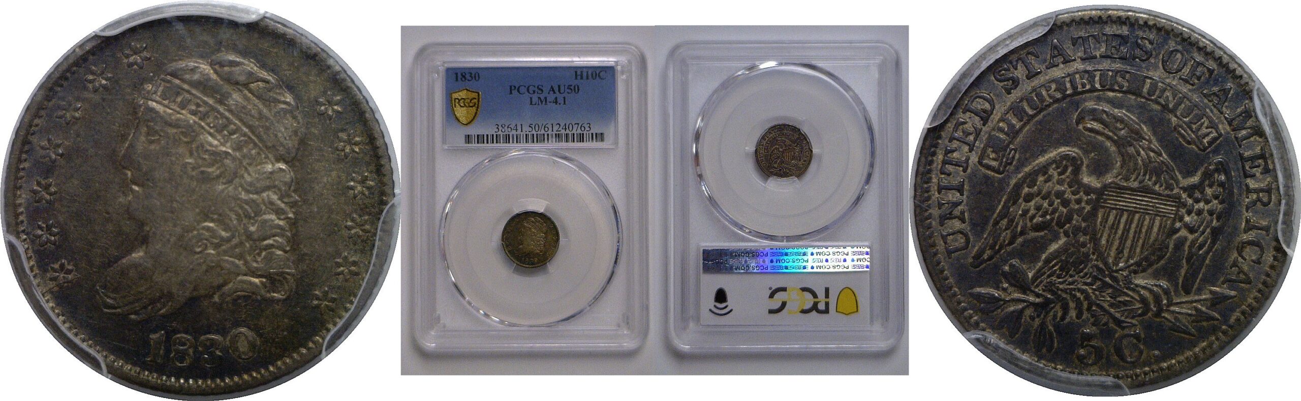 1830 Bust Half Dime   PCGS AU-50