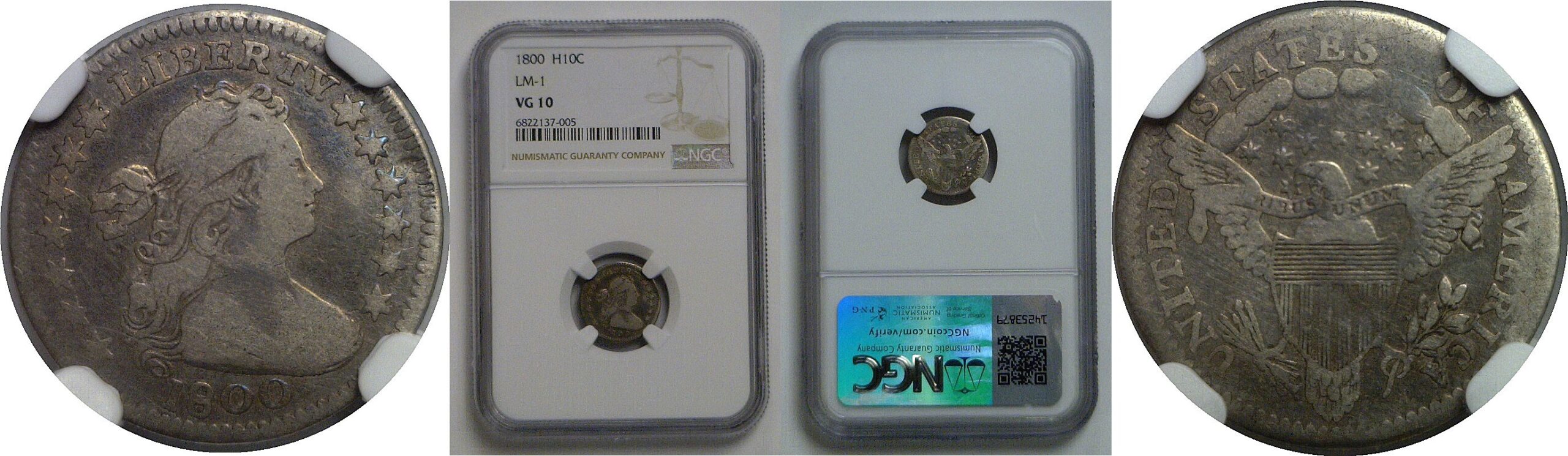 1800 Bust Half Dime   NGC VG-10
