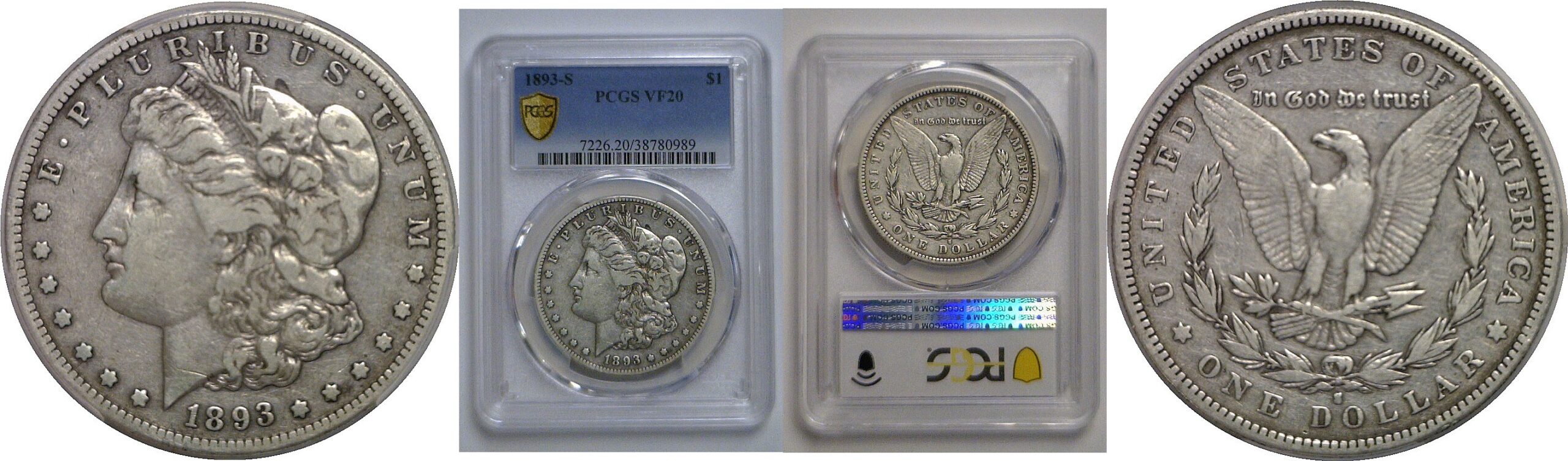 1893-S Morgan Dollar   PCGS VF-20