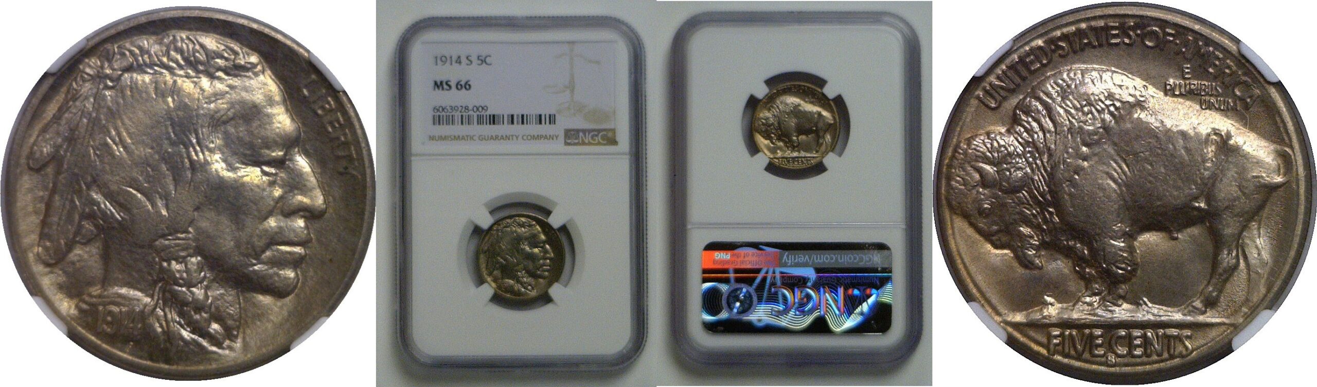 1914-S  Buffalo Nickel   NGC MS-66
