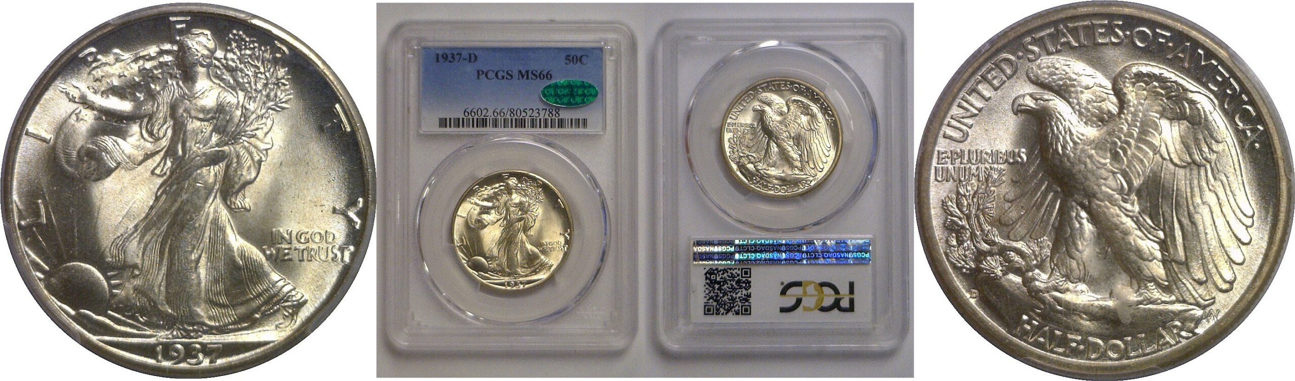 1937-D Walking Liberty Half Dollar   PCGS MS-66  CAC
