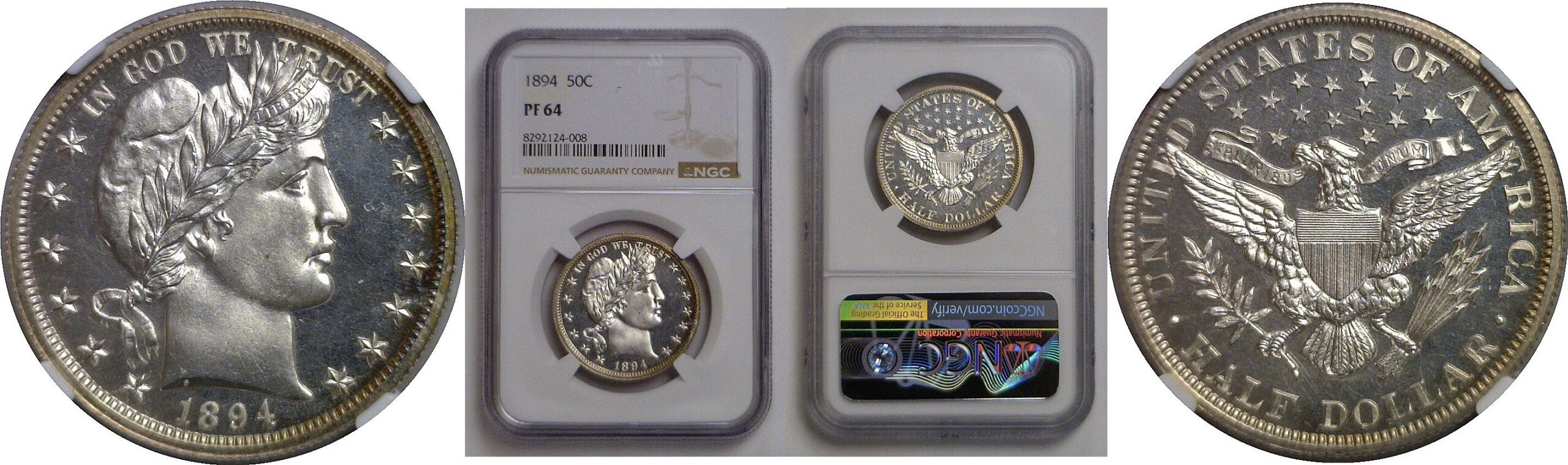 1894 Barber Half Dollar   NGC PF-64