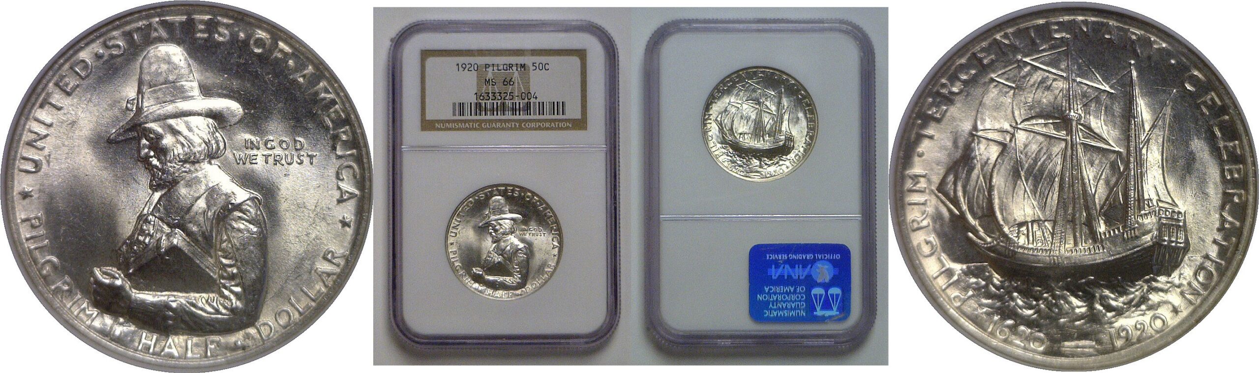 1920 Pilgrim Commemorative Half Dollar   NGC MS-66