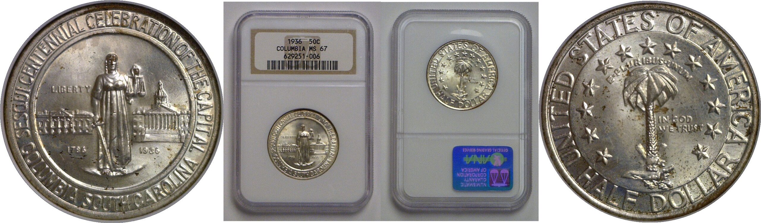 1936 Columbia Commemorative Half Dollar   NGC MS-67