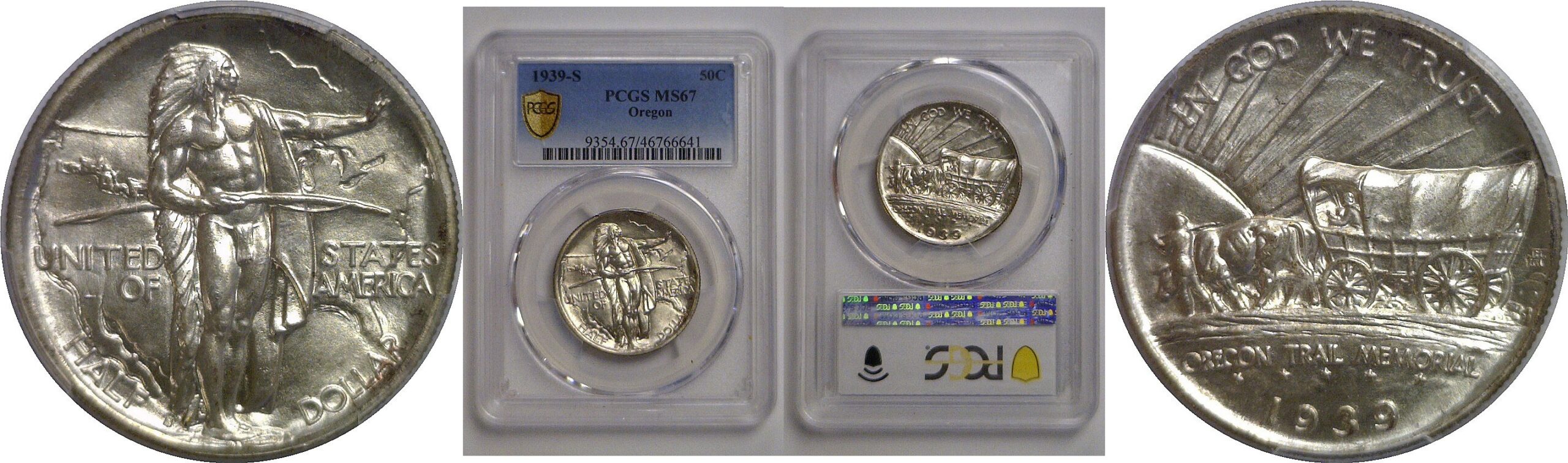 1939-S Oregon Trail Commemorative Half Dollar   PCGS MS-67