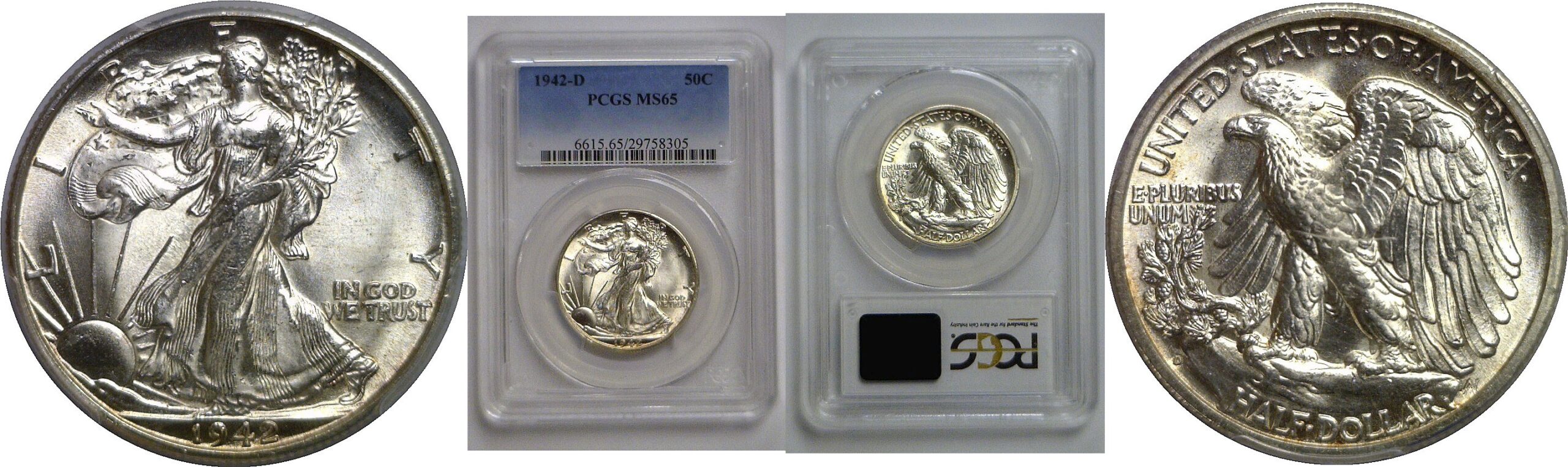 1942-D Walking Liberty Half Dollar   PCGS MS-65