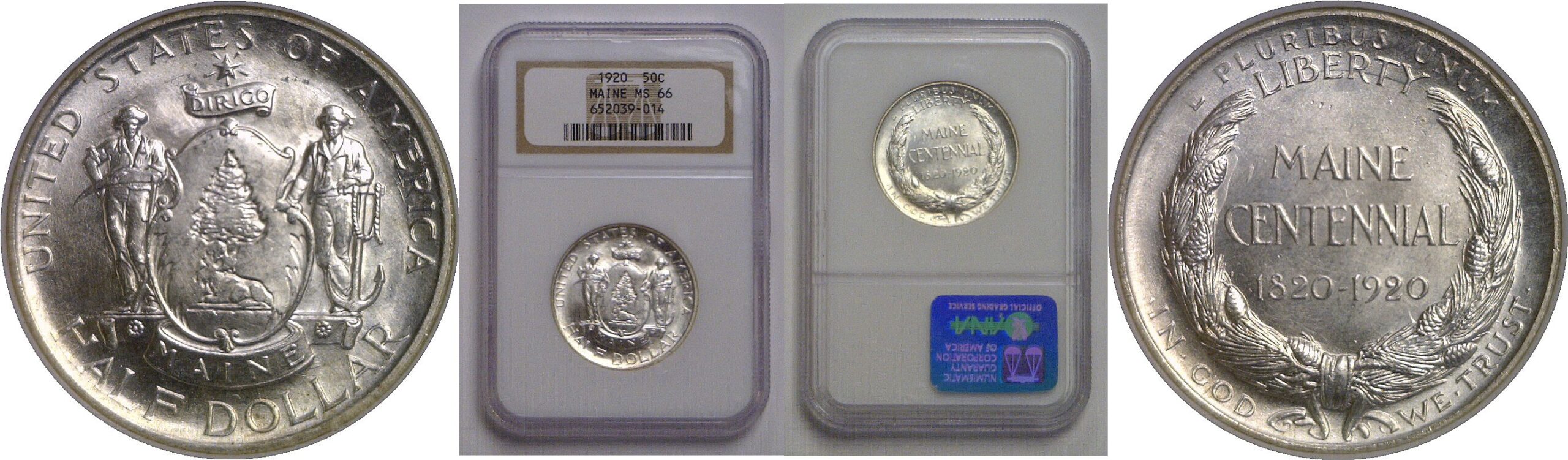 1920 Maine Commemorative Half Dollar   NGC MS-66