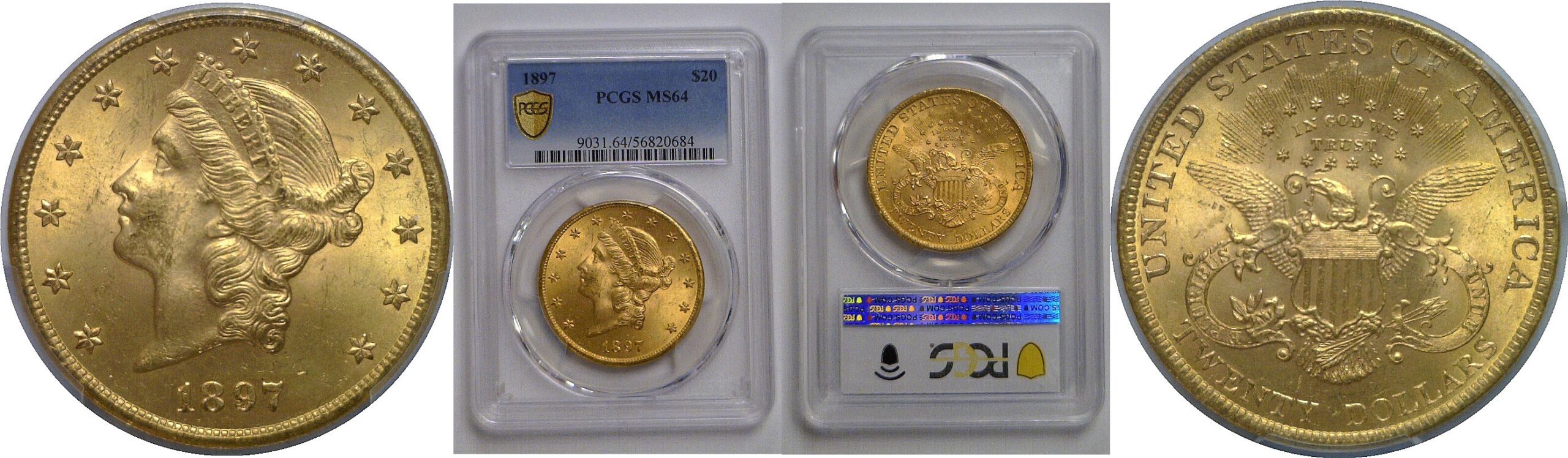 1897 $20 Liberty   PCGS MS-64