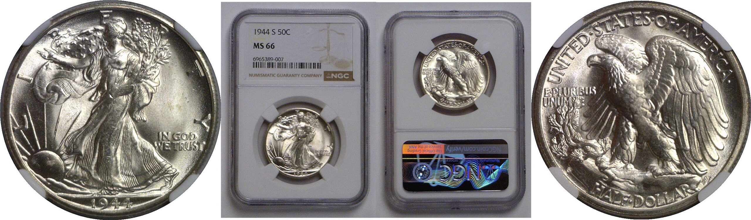 1944-S Walking Liberty Half Dollar   NGC MS-66