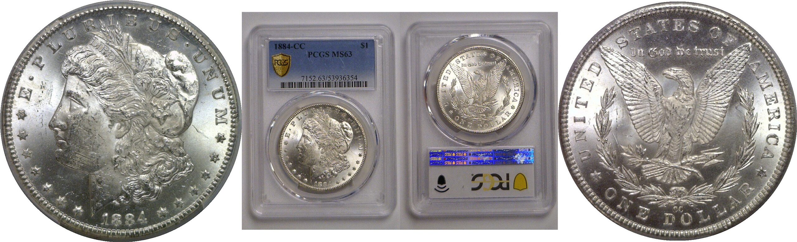 1884-CC Morgan Dollar   PCGS MS-63