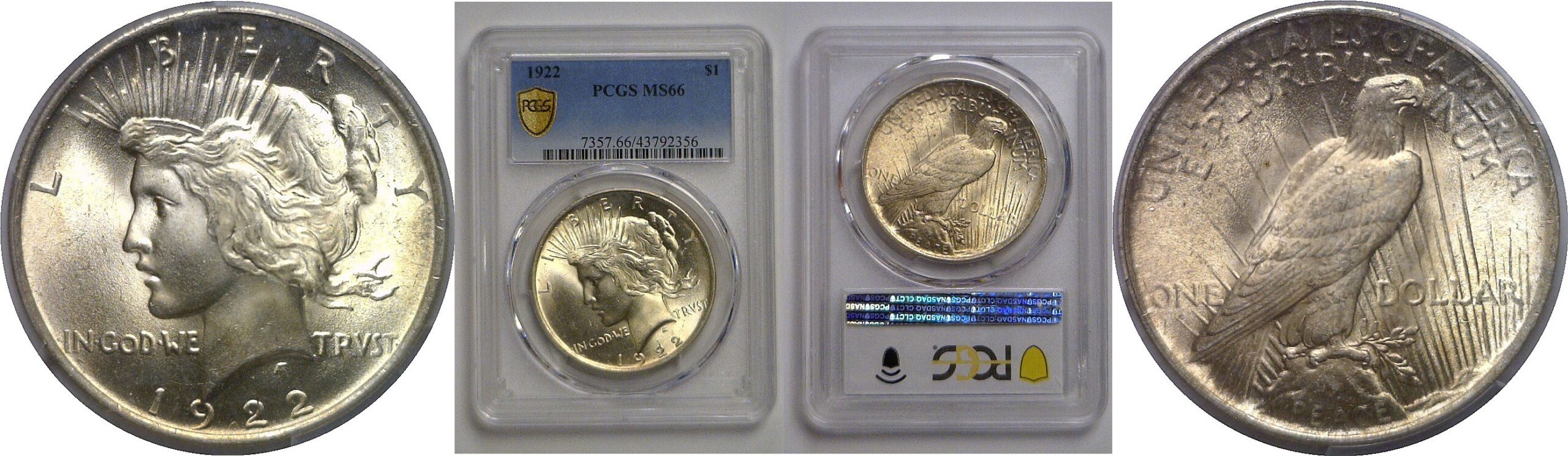1922 Peace Dollar   PCGS MS-66