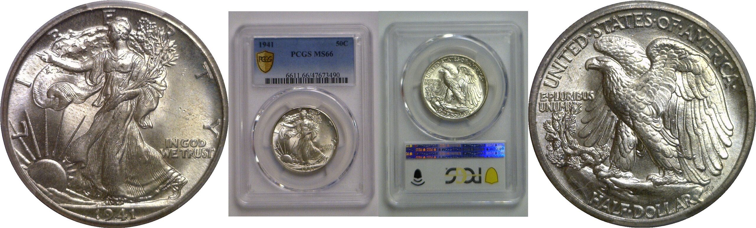 1941 Walking Liberty Half Dollar   PCGS MS-66
