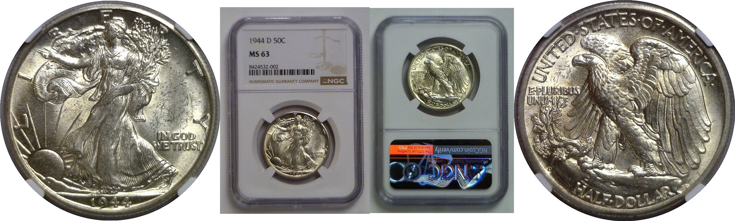 1944-D Walking Liberty Half Dollar   NGC MS-63
