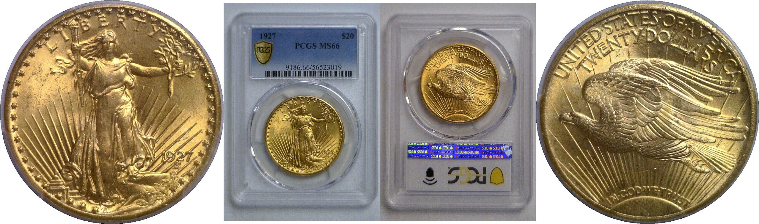 1927 $20 St. Gaudens   PCGS MS-66