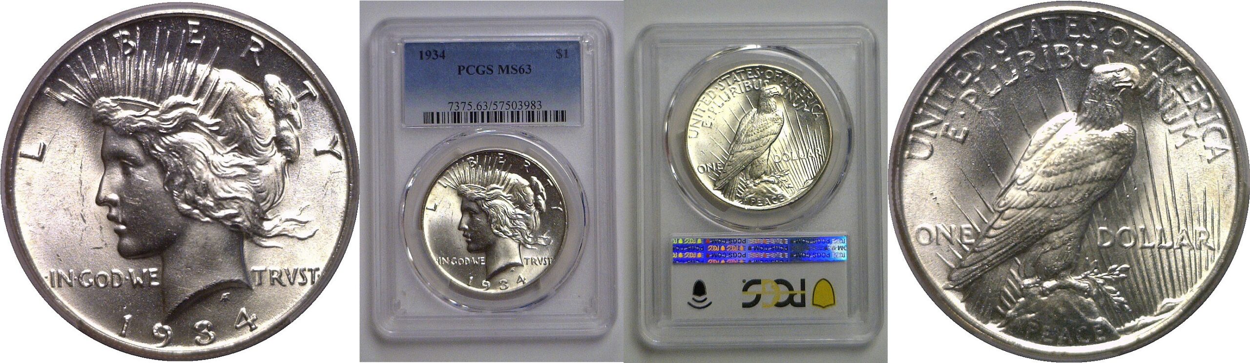 1934 Peace Dollar   PCGS MS-63