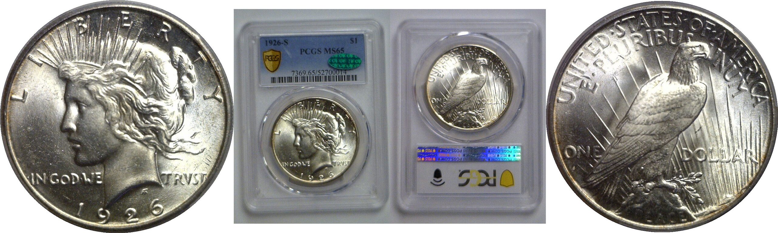 1926-S Peace Dollar   PCGS MS-65  CAC
