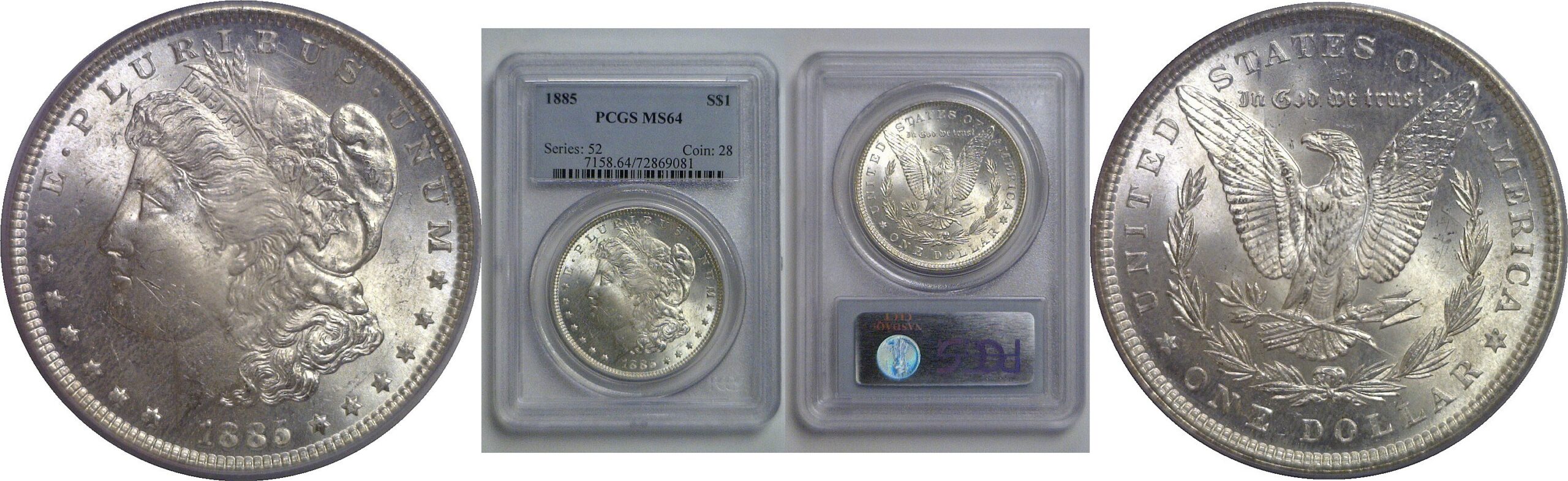 1885 Morgan Dollar   PCGS MS-64